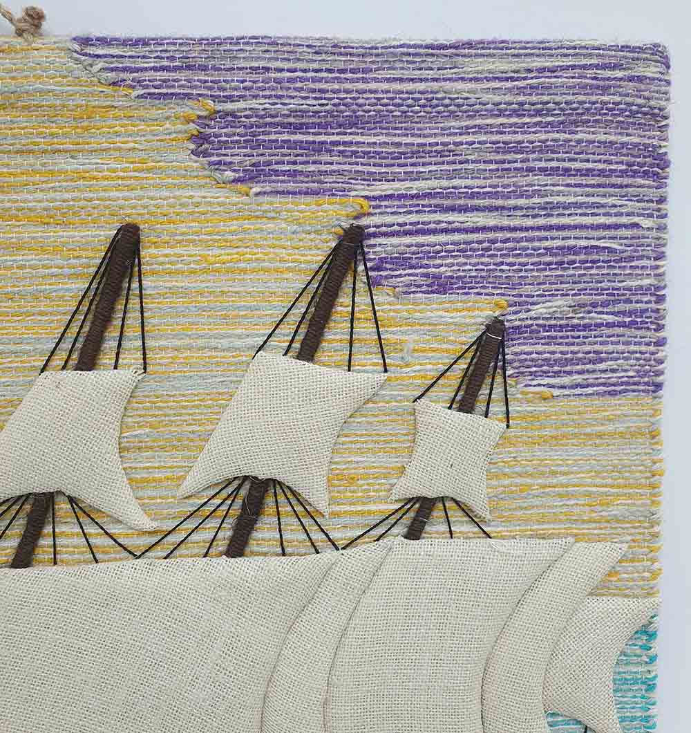 Elegant handmade wall hanging for staircase wall by RugsByARS