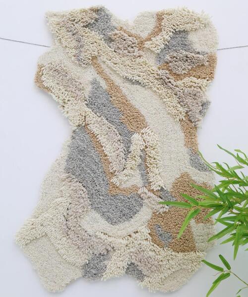 Handwoven textured wool wall art crafted with wool and cotton – Design WH-040