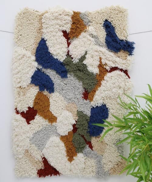 Artistic handmade wall hanging for living room by RugsByARS