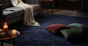 A glamorous living room set up for a celebration, featuring the New Year's home styling guide with a luxury rug by Rugs By ARS.