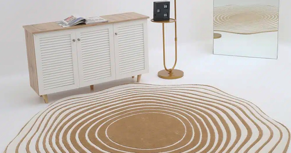 custom made rugs in modern living room interior with perfect fit and layout