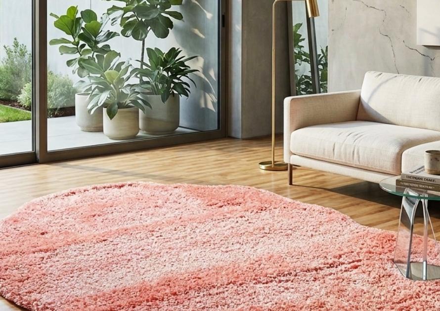 fur rugs placed beside bed creating cozy and soft bedroom interior