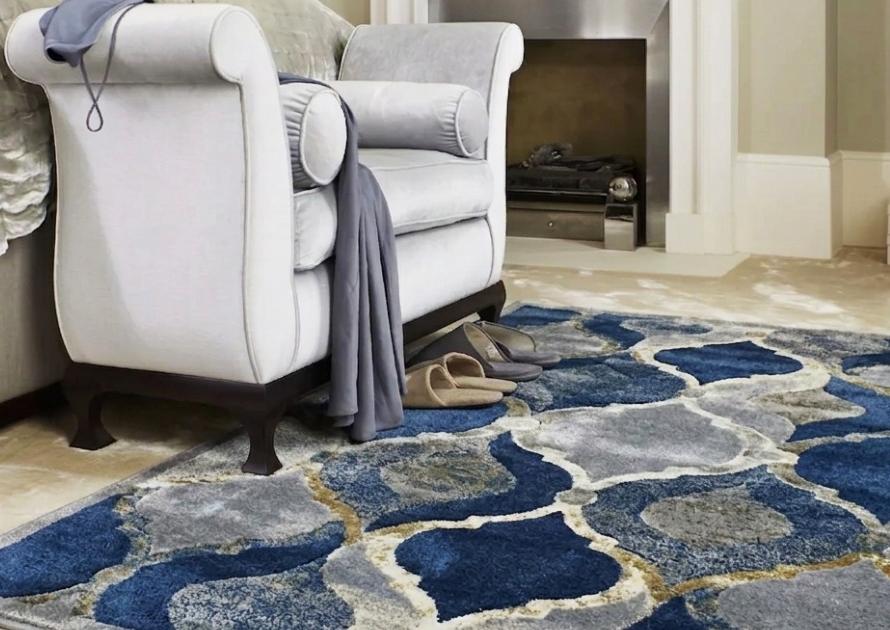 silk carpets in modern living room reflecting light and texture elegantly