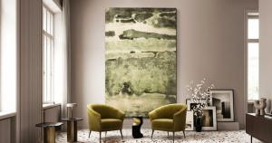wall carpet used as modern wall decor in living room interior design