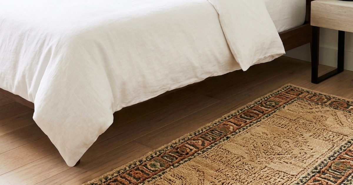 bedroom runners placed beside bed in a cozy modern bedroom